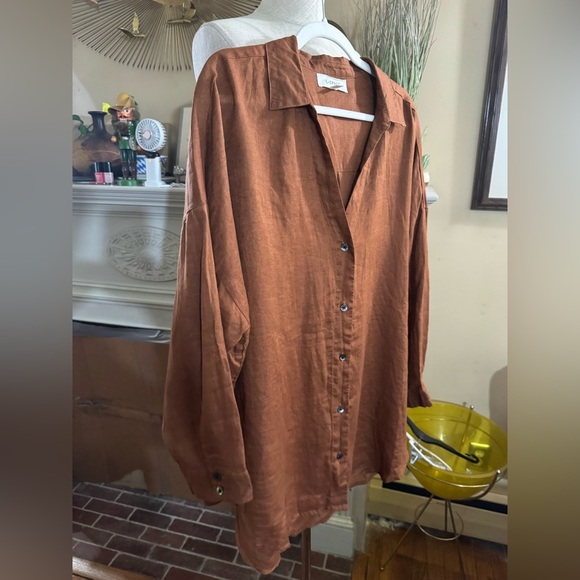L*SPACE Rio Linen Tunic - Coffee size M / L - Picture 7 of 16